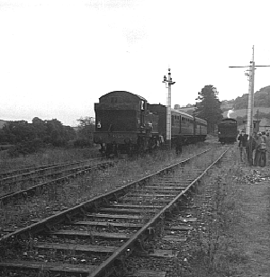 October 1965 and the first two trains in the preservation era arrive at Buckfastleigh hauled by 4555 (left) and 3205.
