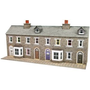 Metcalfe PN175 - Terraced House Fronts - Stone - Low Relief - N Gauge