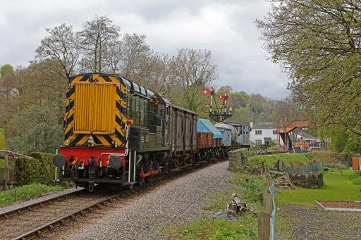 D3721 leaving Buckfastleigh with a short goods train in 2017 - Robert Sherwood